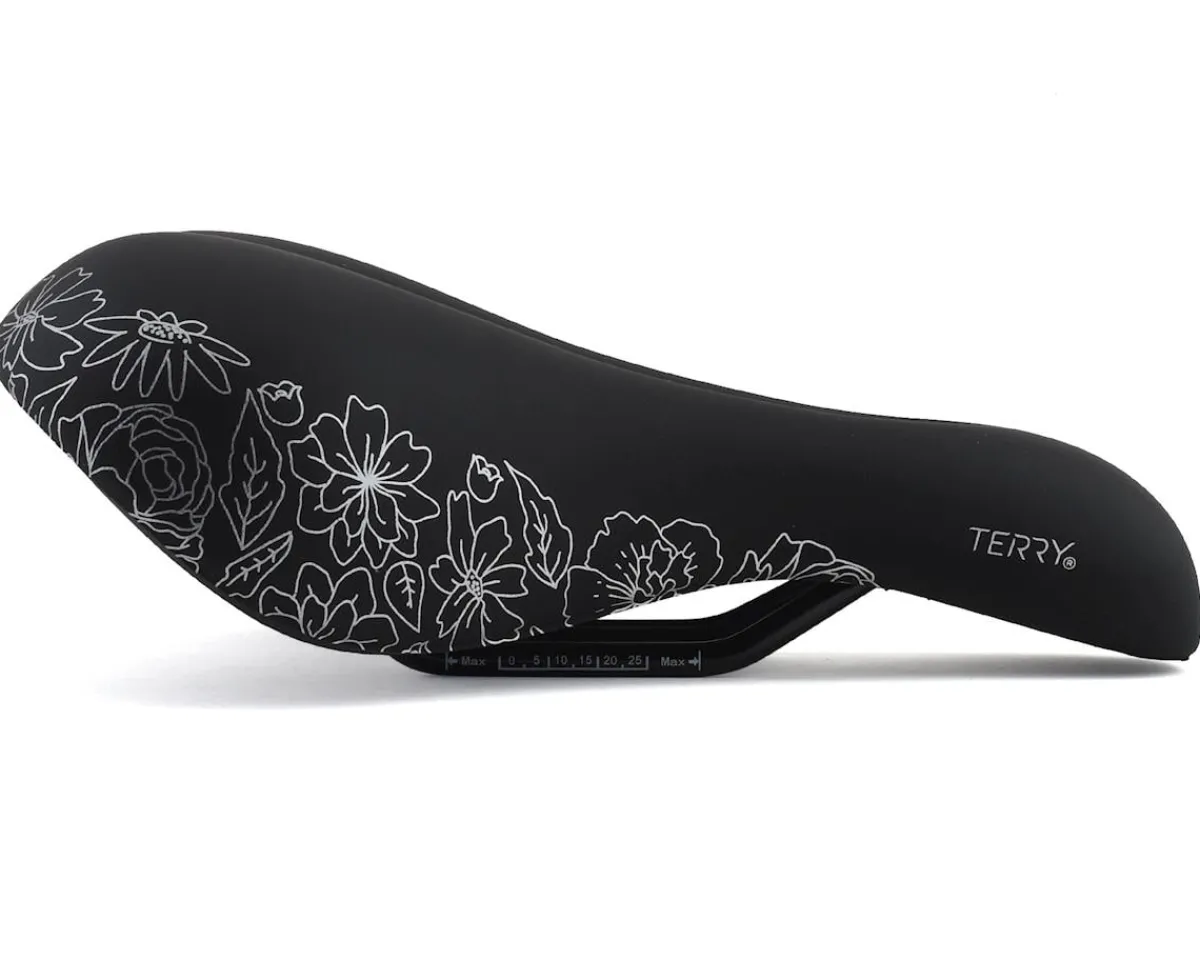 Terry Saddles & Seats|Women's Cite X Gel Saddle (Black/Flower) (Steel Rails) (175mm)