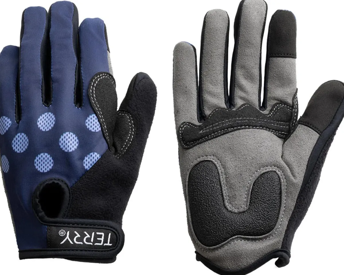 Terry Clothing Accessories|Clothing Sale|Women's Full Finger T-Gloves (Navy Dots) (S)