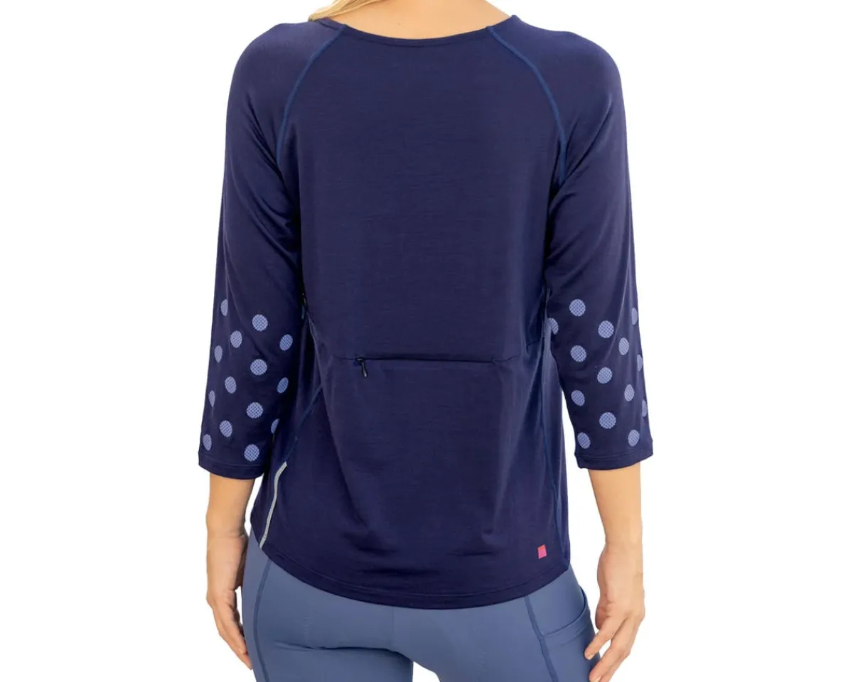 Terry Clothing Sale|Women'S|Women's Merino 3/4 Sleeve Top (Navy) (S)