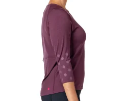 Terry Women'S|Jerseys|Women's Merino 3/4 Sleeve Top (Wine Dots) (S)