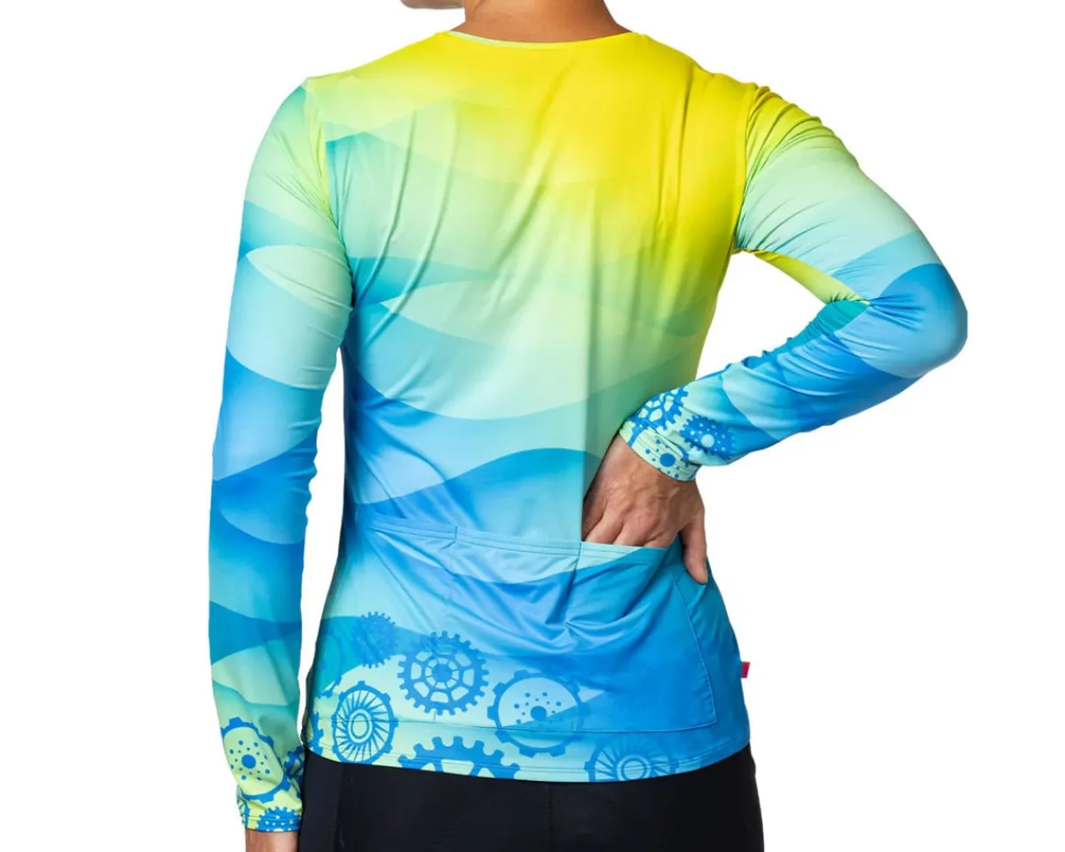 Terry Clothing Sale|Women'S|Women's Soleil Long Sleeve Top (Gear Wave) (S)
