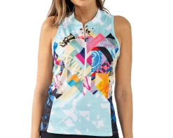 Terry Clothing Sale|Women'S|Women's Sun Goddess Sleeveless Jersey (Gears of Glory Aqua) (L)