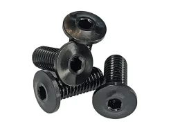 Terske Bottle Cages & Mounts|Ultra-Low Head Titanium Bottle Cage Bolts (Black) (12 Pack)