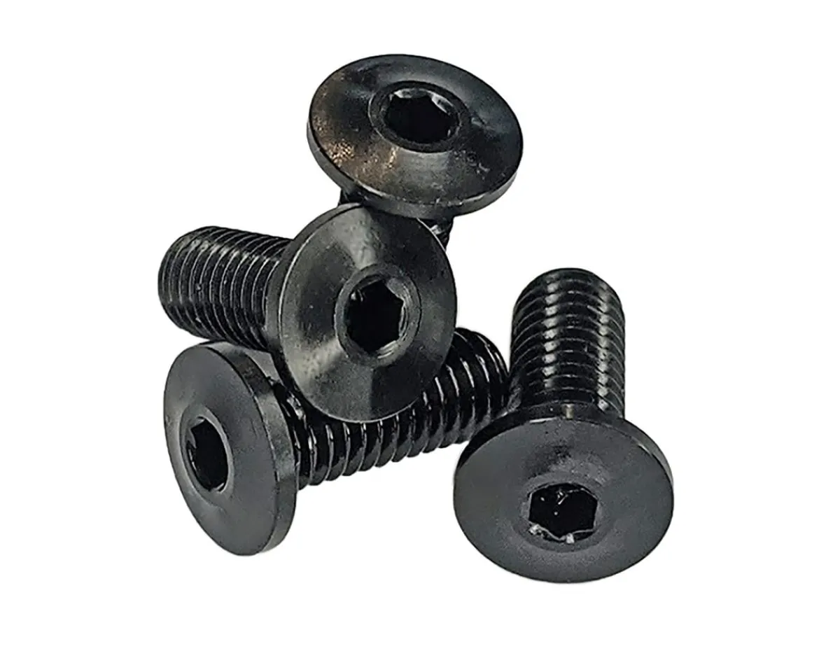 Terske Bottle Cages & Mounts|Ultra-Low Head Titanium Bottle Cage Bolts (Black) (12 Pack)