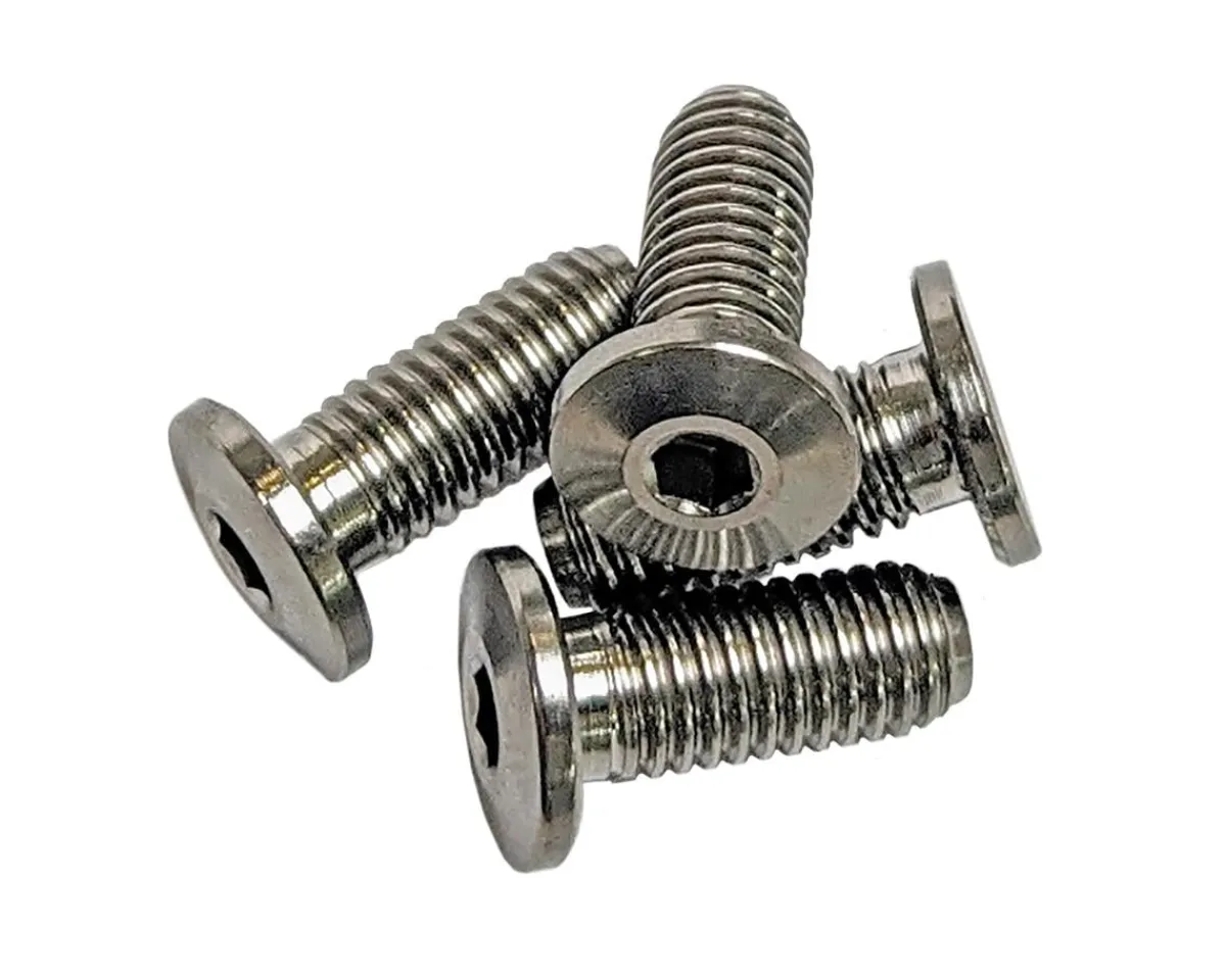 Terske Bottle Cages & Mounts|Ultra-Low Head Titanium Bottle Cage Bolts (Natural Ti) (12 Pack)