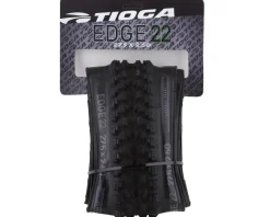 Tioga Tires|Edge 22 Tubeless Front Mountain Tire (Black) (27.5") (2.5") (Synergy Dual)