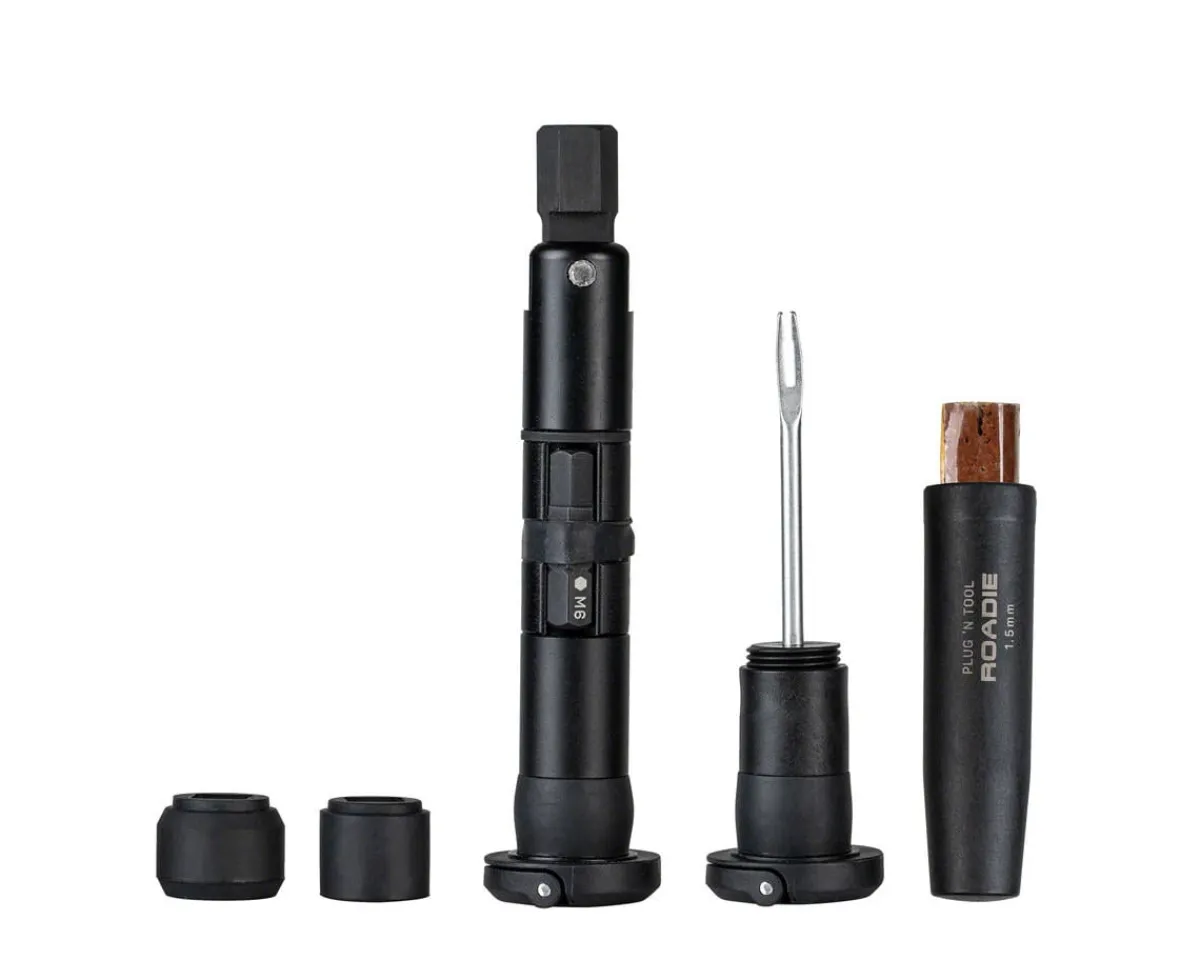 Topeak Tubeless Tire Tools|Tubeless Accessories|Plug'n Tool Roadie (Handlebar Inserts for Road) (w/1.5mm Tubeless Tire Repair Tool & Plugs)