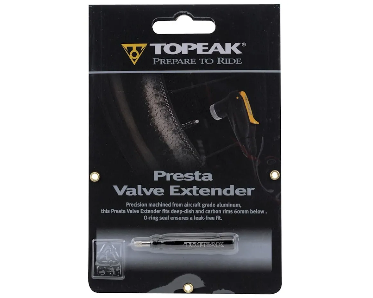 Topeak Tire & Tube Accessories|Presta Valve Extenders (Black) (Single) (43mm)