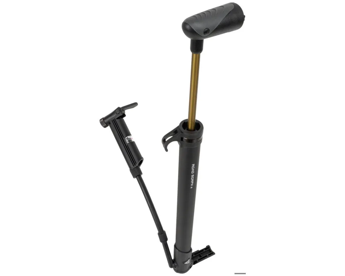 Topeak Pumps & Co2|Pumps & Co2|Road Morph G Hand Pump (Black ) (w/Gauge) (140 PSI)