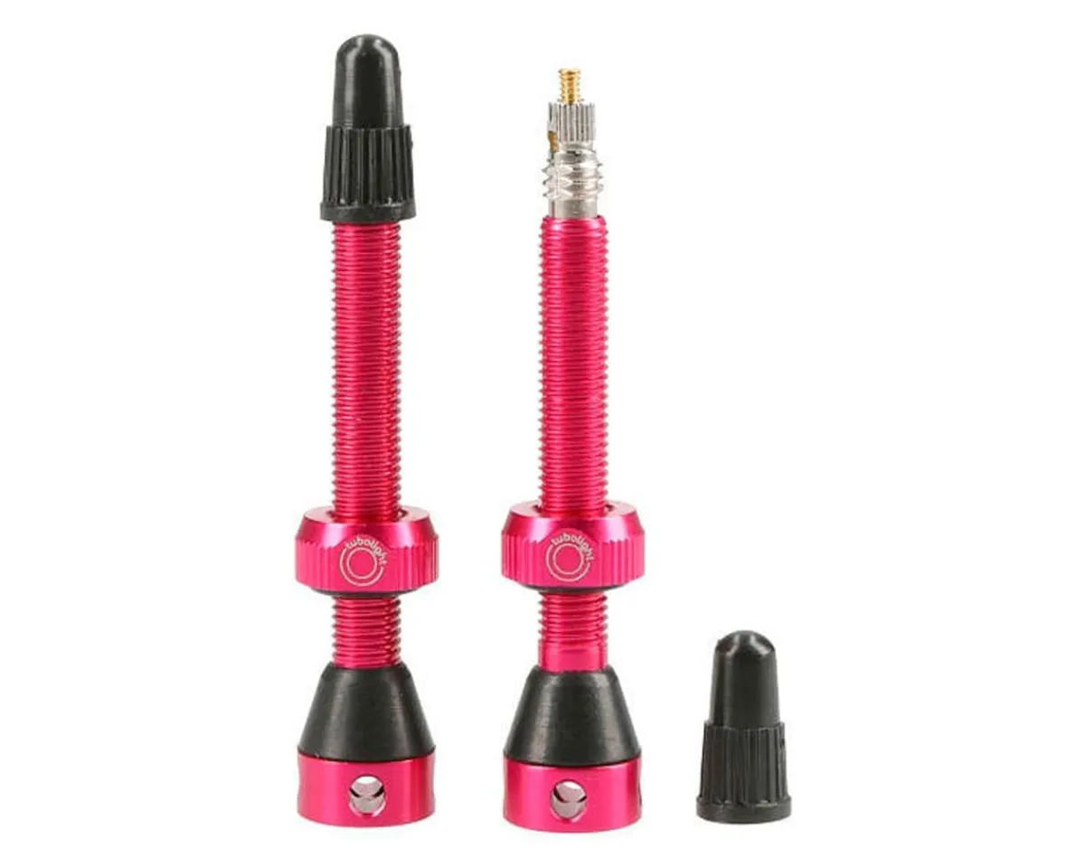 Tubolight Tubeless Tire Tools|Tubeless Accessories|Tubeless Valves (Pink) (Presta) (Insert Compatible) (50mm)
