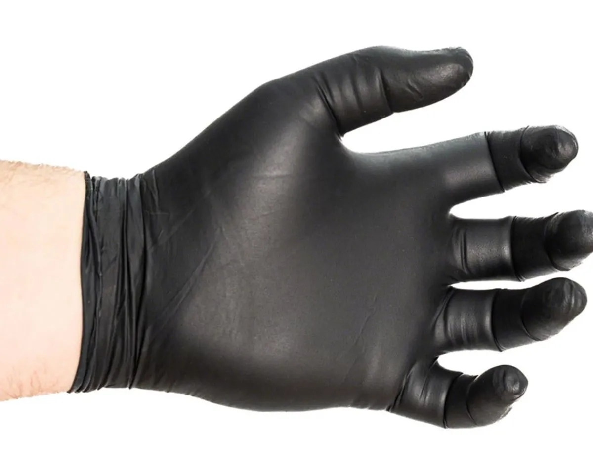 Unior Cleaning Supplies|Industrial Strength Nitrile Mechanic Gloves (Black) (S)