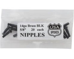 USA Brand Wheels & Parts|14g Brass Nipples (Black) (Bag of 20)