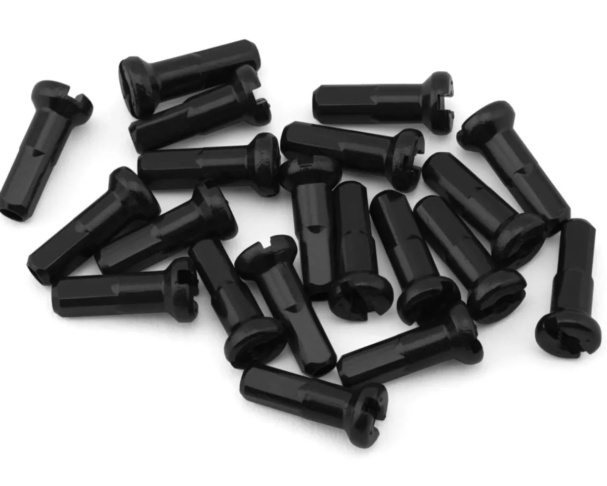 USA Brand Wheels & Parts|14g Brass Nipples (Black) (Bag of 20)