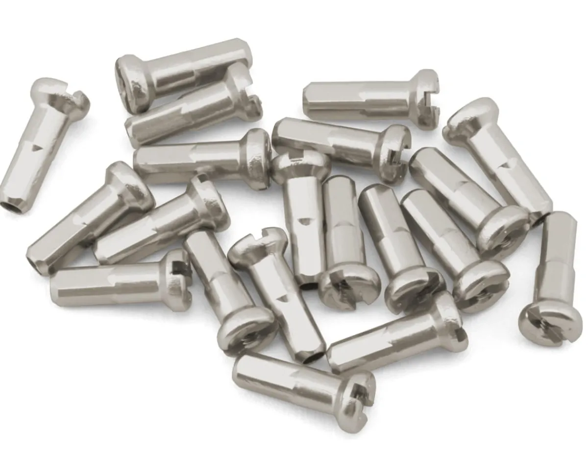 USA Brand Wheels & Parts|14g Brass Nipples (Silver) (Bag of 20)
