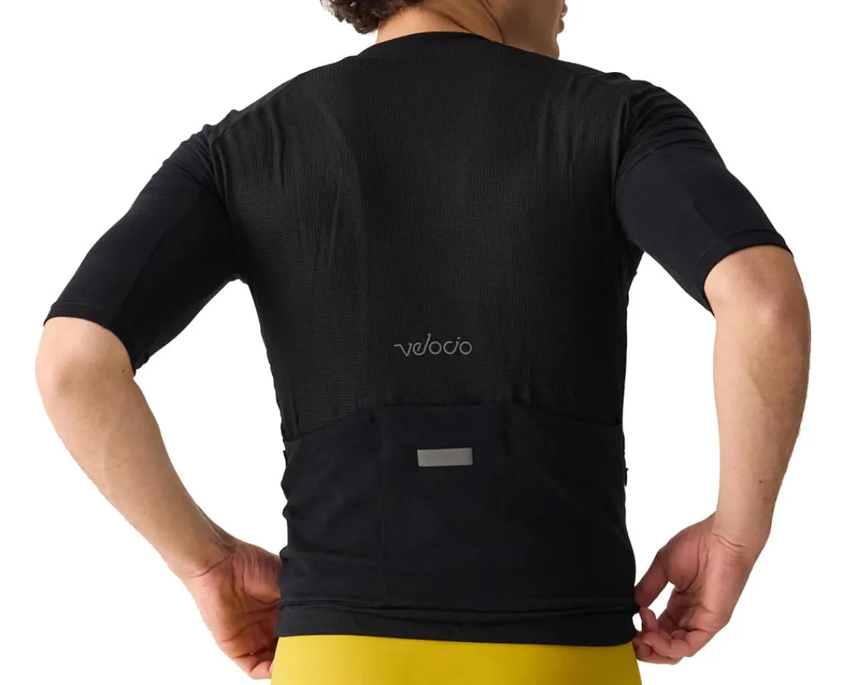 Velocio Jerseys|Summer Essentials|Merino LUXE Short Sleeve Jersey (Black) (L)