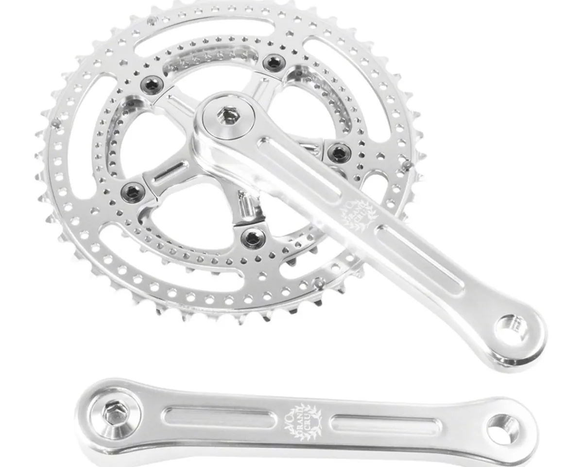 Velo Orange Cranksets & Parts|Grand Cru Drillium Cranks (Polished) (8-10 Speed) (Square Taper) (165mm) (48/34T)