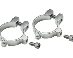 Velo Orange Bottle Cages & Mounts|Hinged Water Bottle Cage Clamps (Silver) (28.6mm)