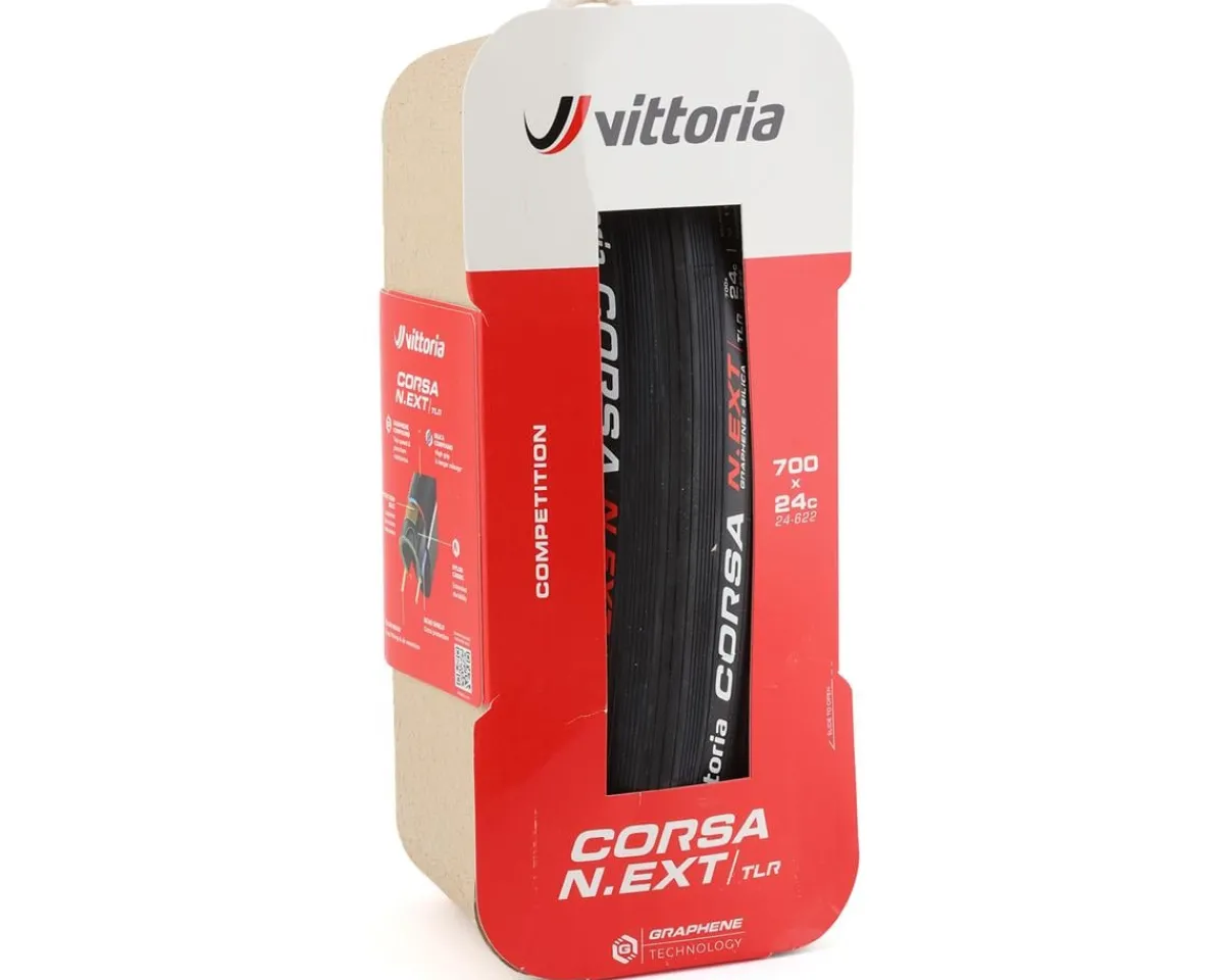 Vittoria Tires|Holiday Shopping|Corsa N.EXT Tubeless Road Tire (Black) (Folding) (700c) (24mm)
