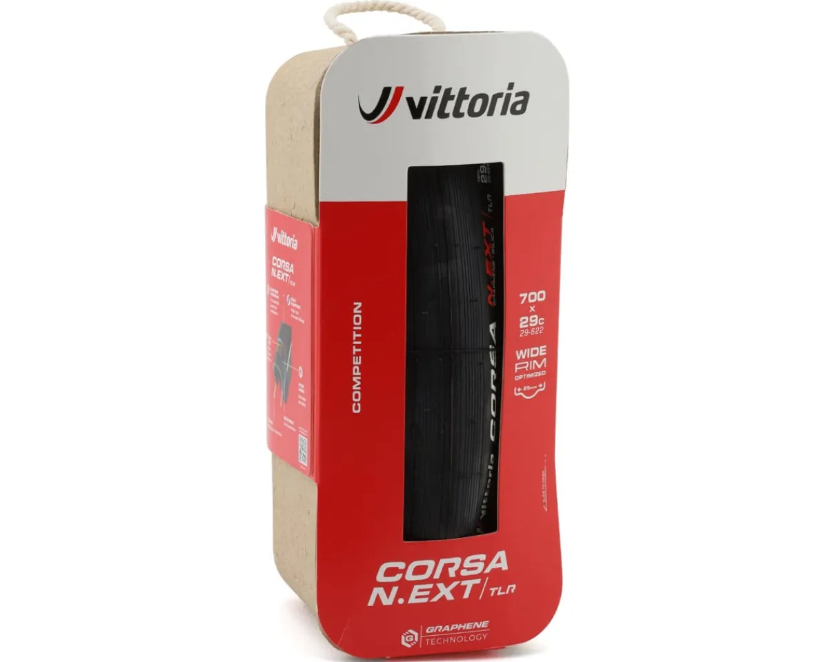 Vittoria Tires|Corsa N.EXT Tubeless Road Tire (Black) (700c) (29mm) (For Wide Rim)
