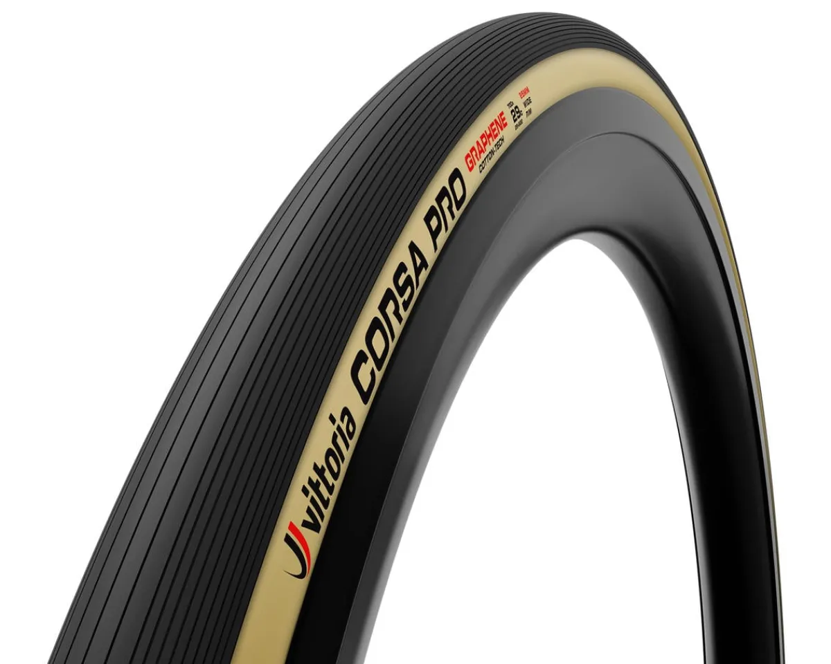 Vittoria Tires|Holiday Shopping|Corsa Pro Cotton Tubeless Road Tire (Tan Wall) (700c) (29mm) (For Wide Rim)