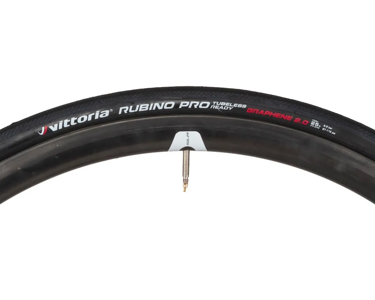 Vittoria Tires|Rubino Pro TLR Tubeless Road Tire (Black) (700c) (25mm) (Graphene 2.0)