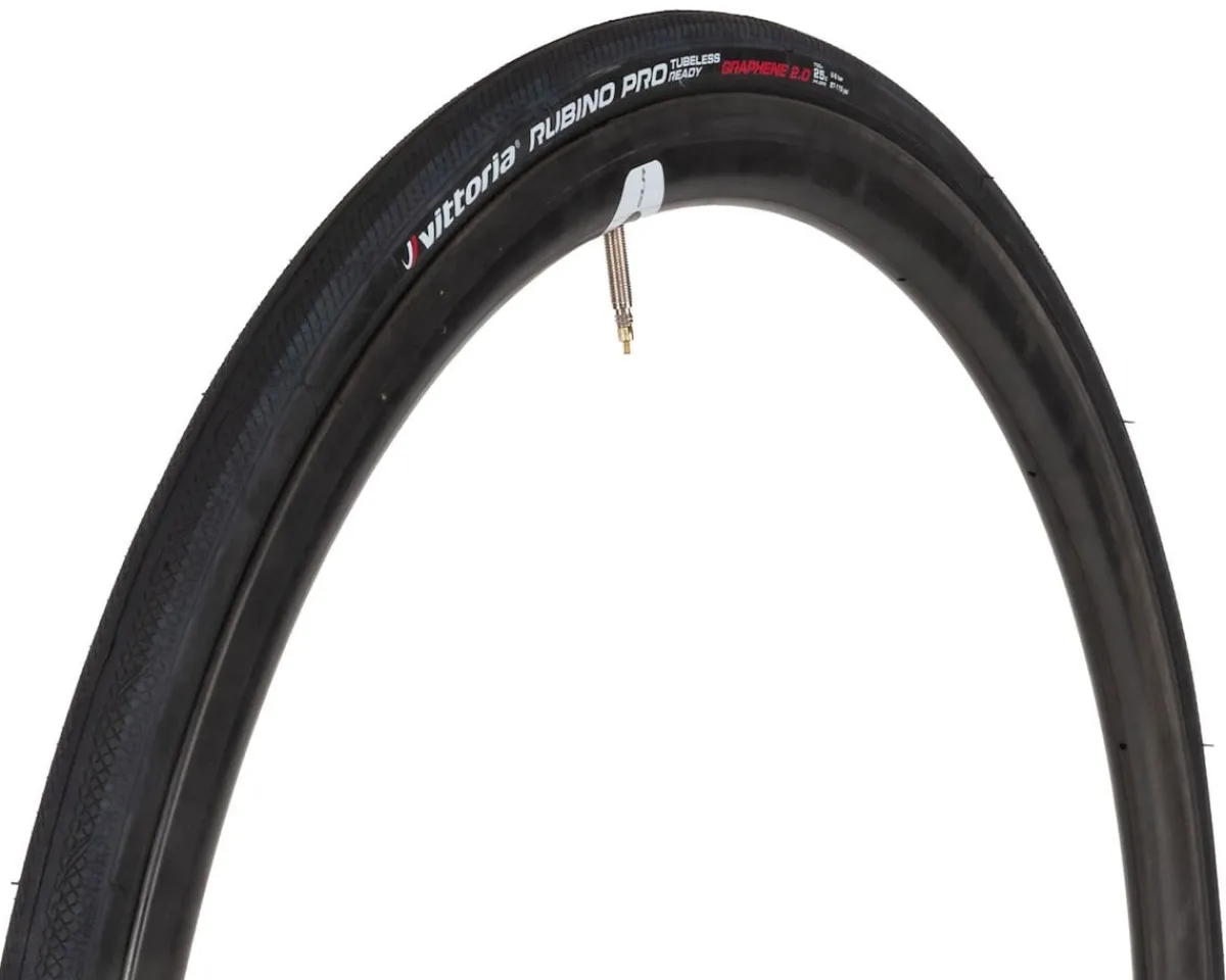 Vittoria Tires|Rubino Pro TLR Tubeless Road Tire (Black) (700c) (25mm) (Graphene 2.0)