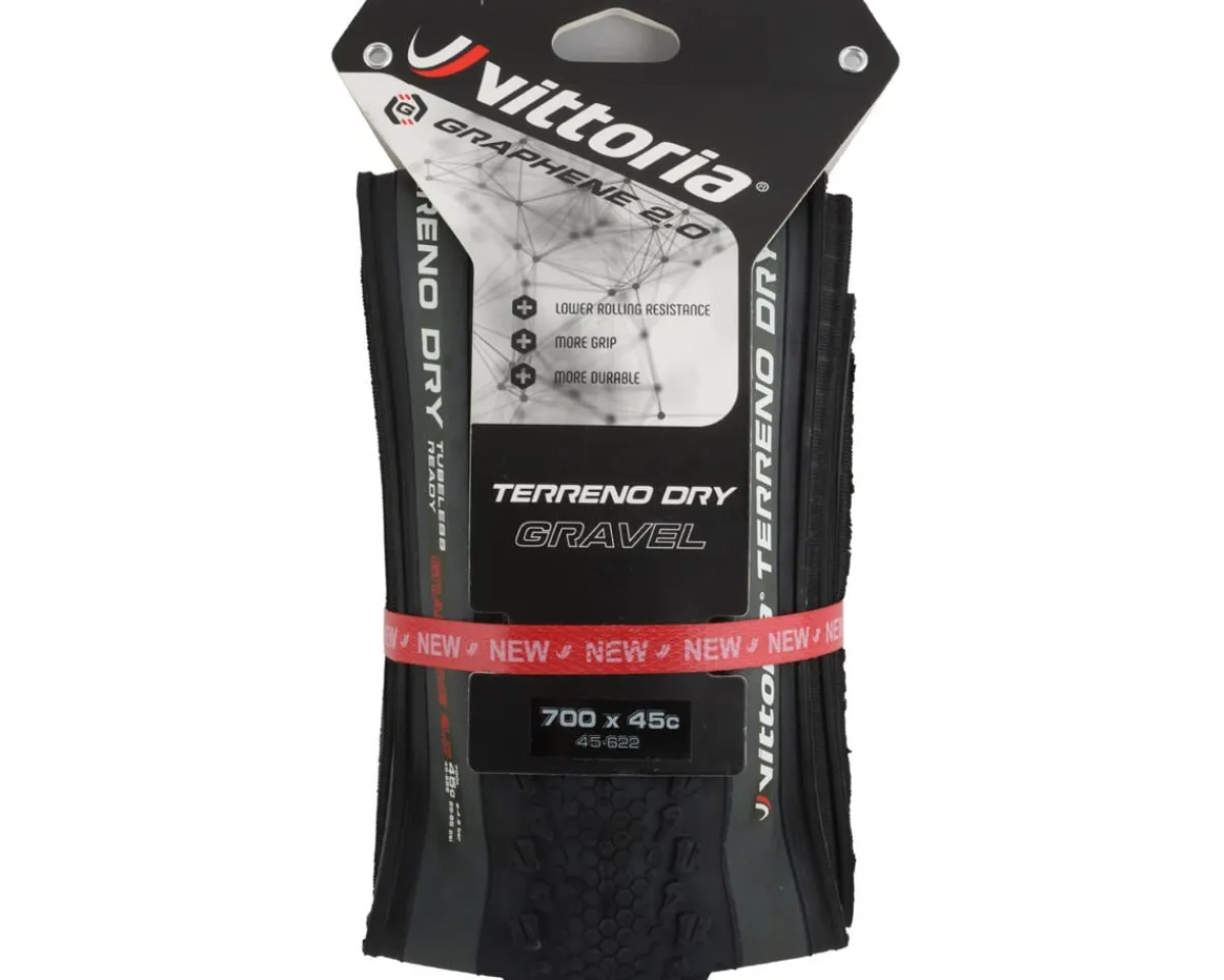 Vittoria Tires|Terreno Dry Tubeless Gravel Tire (Anthracite) (700c) (45mm) (Graphene 2.0/Endurance)