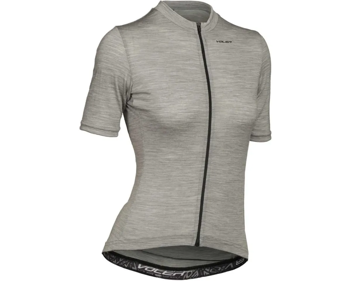 Voler Clothing Sale|Jerseys|Women's Lightweight Merino Short Sleeve Jersey (Heather Grey) (XS)