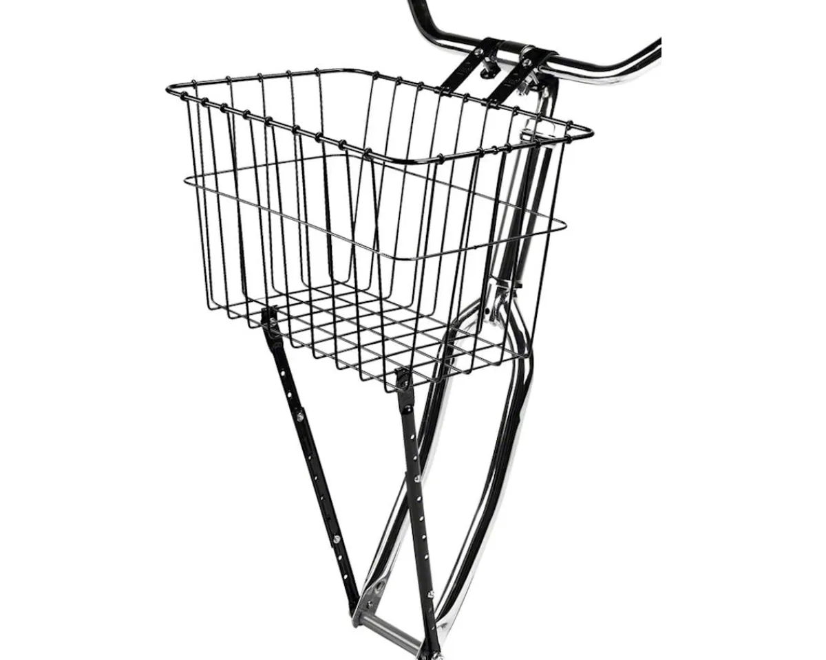 Wald Racks, Fenders, & Trailers|198 Front Basket w/ Adjustable Leg (Gloss Black)