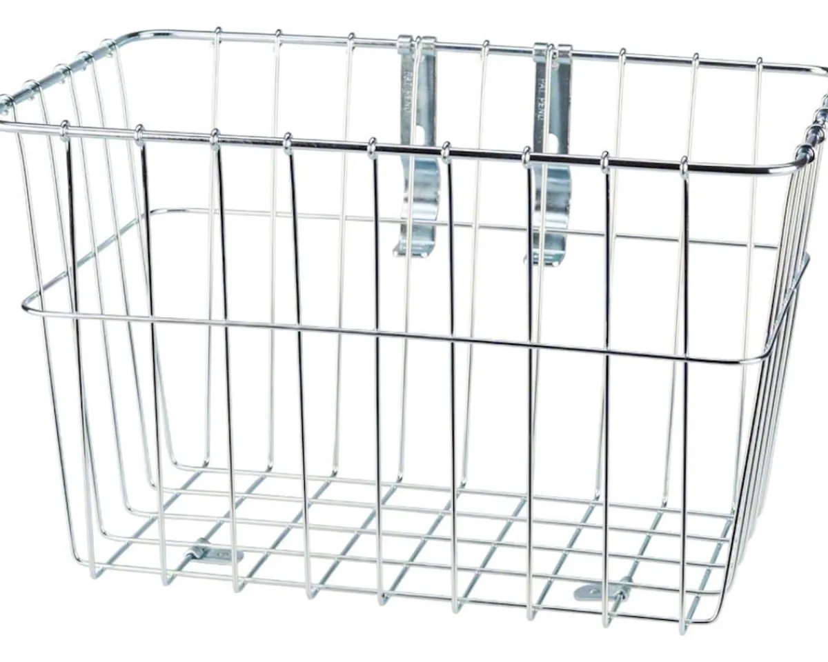 Wald Racks, Fenders, & Trailers|1352 Front Grocery Basket (Silver) (w/ Adjustable Legs)