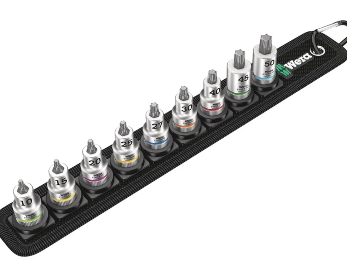 Wera Tools|Belt B 3 Torx HF Zyklop Bit Socket Set With Holding Function (3/8" Drive) (9 Pieces)