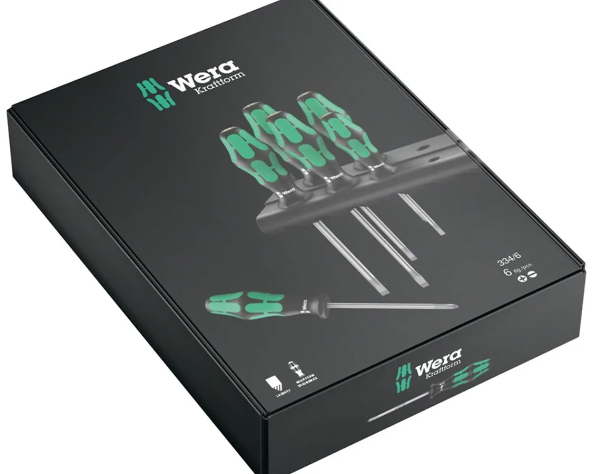 Wera Tools|334/6 Rack Screwdriver Set (Kraftform Plus Lasertip & Rack)