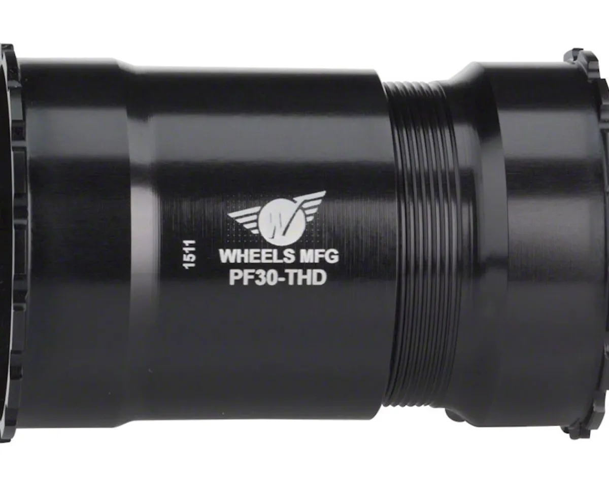 Wheels Manufacturing Bottom Brackets & Parts|Bottom Bracket (Black) (PF30) (30mm Spindle) (Angular Contact Bearings)