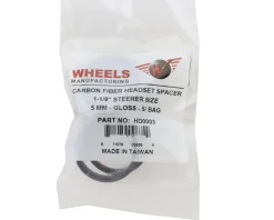Wheels Manufacturing Headsets & Spacers|Carbon Headset Spacers (Gloss Black) (1-1/8") (5mm) (5 Pack)