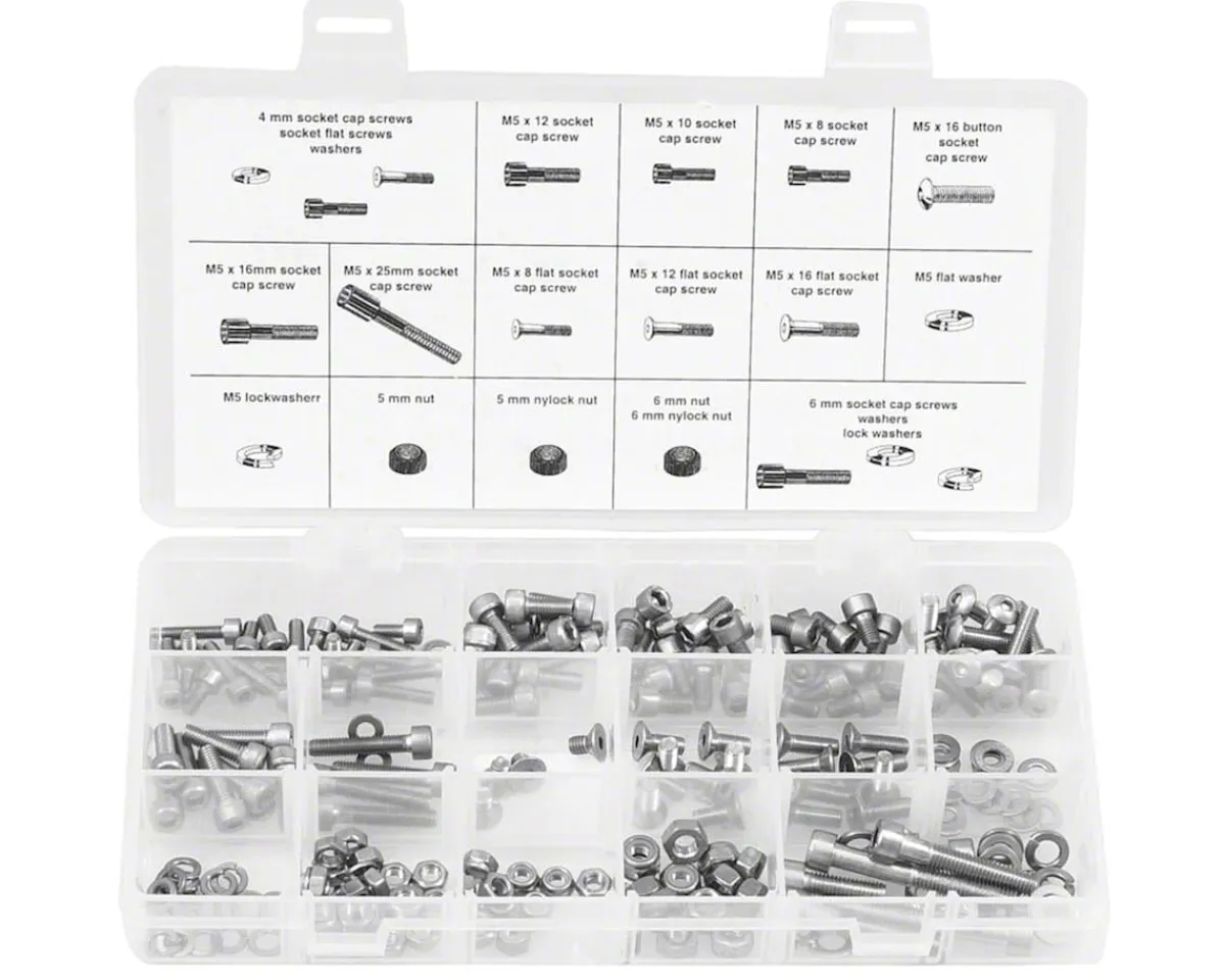 Wheels Manufacturing Tools|4,5,6mm Fastener Kit - 218 Pieces of Stainless Steel Bolts,