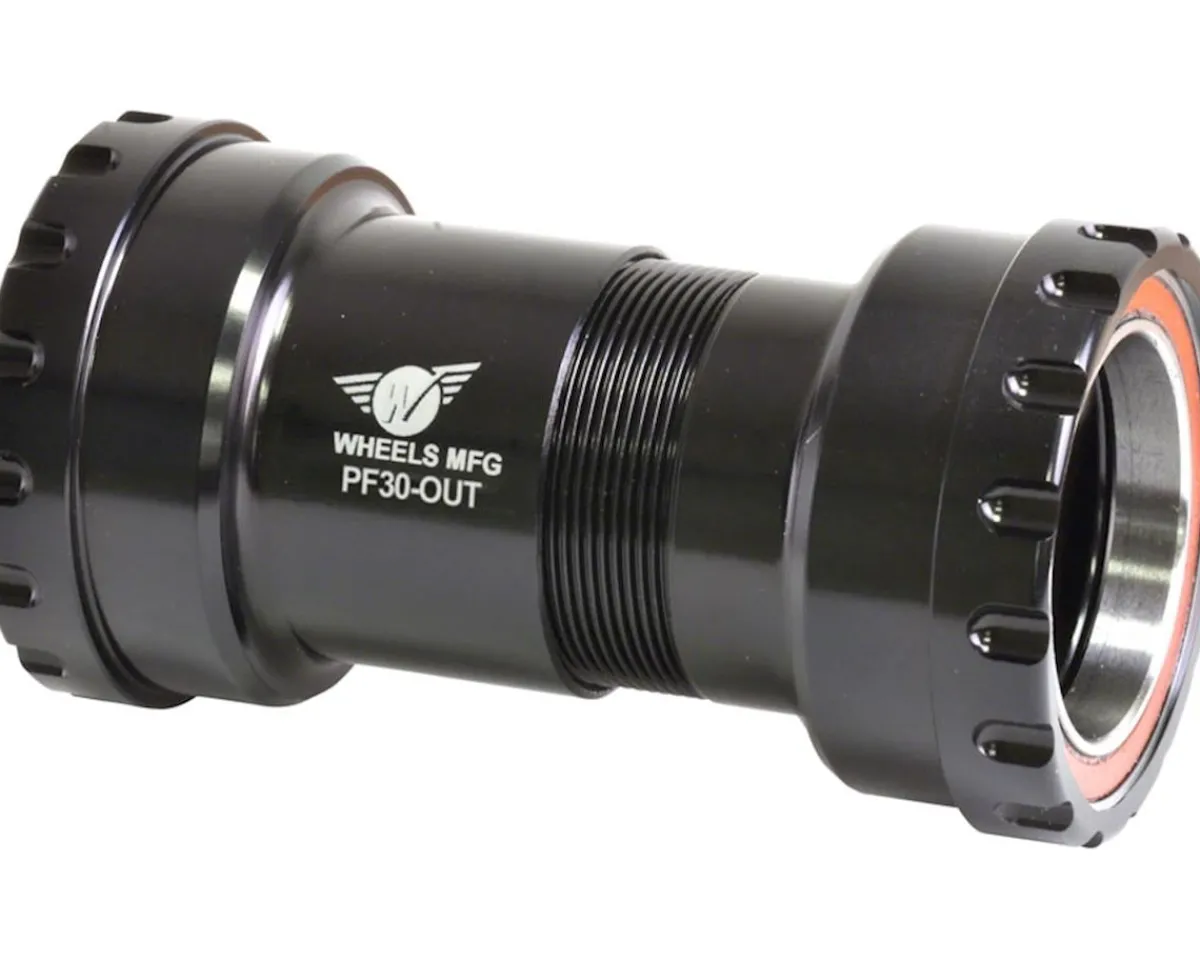 Wheels Manufacturing Bottom Brackets & Parts|Outboard Bottom Bracket (Black) (PF30) (30mm Spindle)