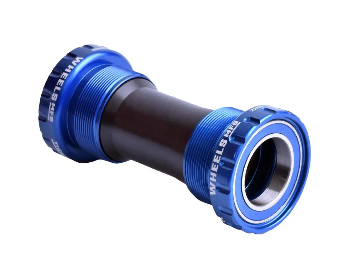 Wheels Manufacturing Bottom Brackets & Parts|Threaded External ABEC-3 Bottom Bracket (Blue) (BSA) (68/73) (24mm/Shimano Spindle)