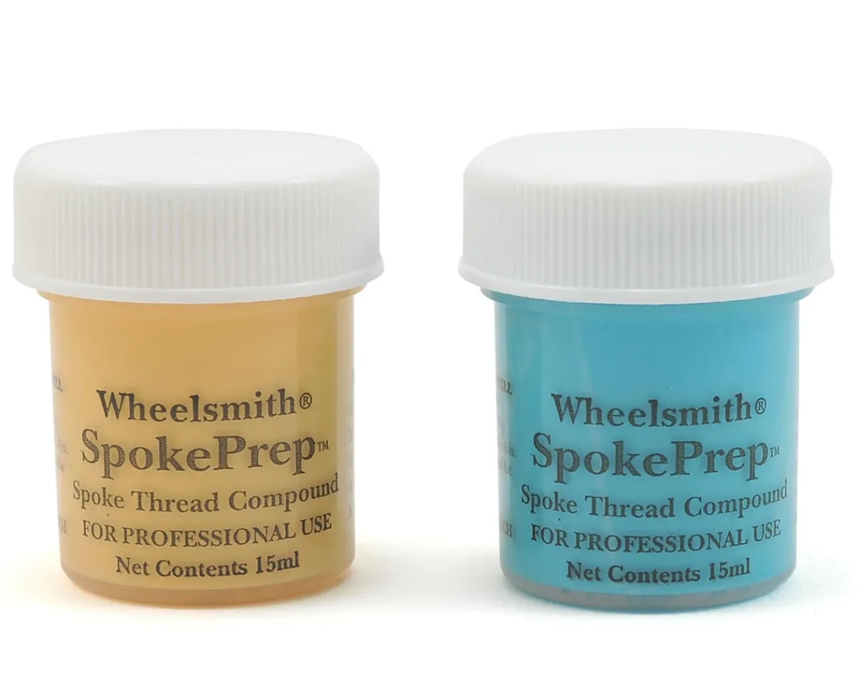 Wheelsmith Tools|Double Spoke Prep (2 15ml Bottles) (One Each Orange & Blue)