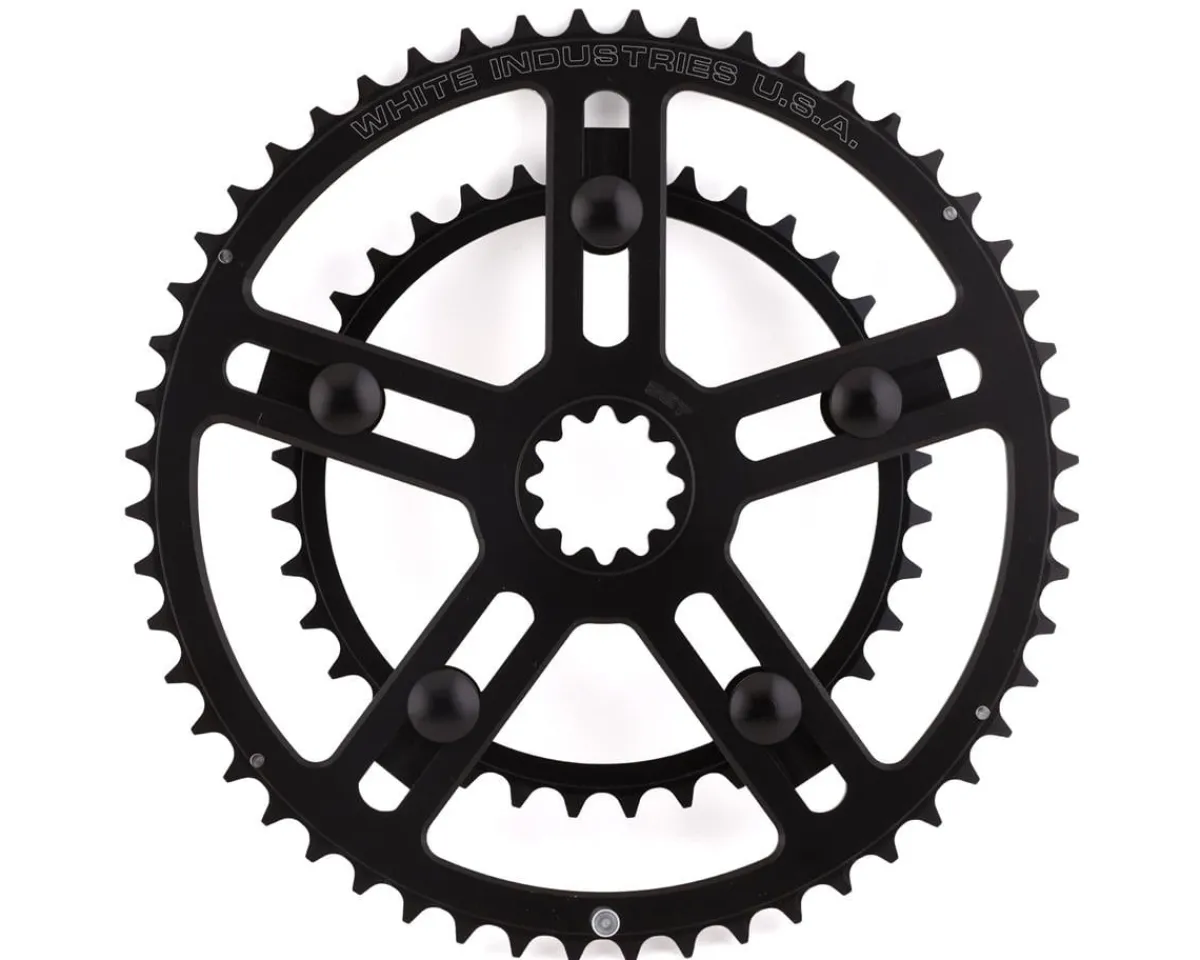 White Industries Chainrings & Accessories|Square Taper VBC Chainring Set (Black) (52/36T)