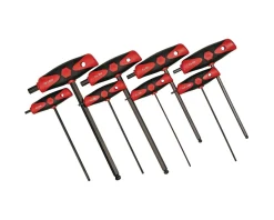 Wiha Tools|8-Piece SoftGrip Metric Hex T-handle Set (Red)