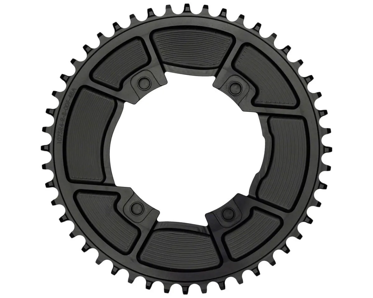 Wolf Tooth Components Chainrings & Accessories|Aero Chainring (Black) (Drop-Stop B) (Single) (46T) (For SRAM 107 BCD Cranksets)