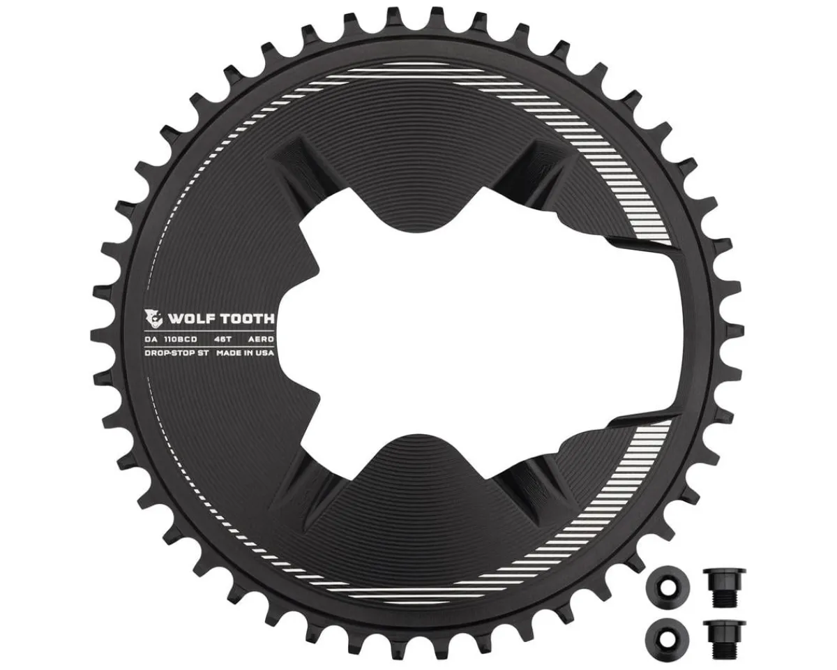 Wolf Tooth Components Chainrings & Accessories|Replacement Parts|Aero Direct Mount 1x Chainring (Compatible with Shimano Dura-Ace R9200) (46T)