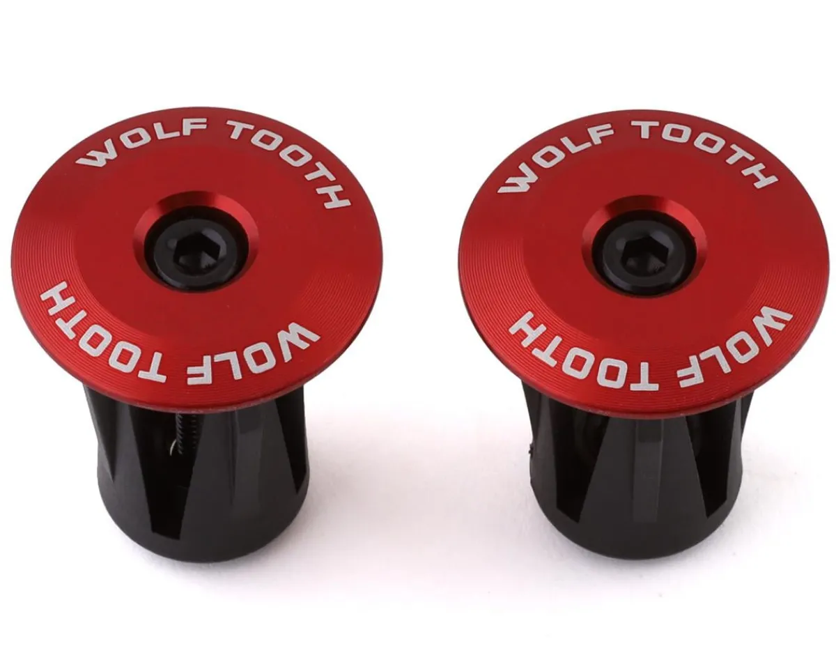 Wolf Tooth Components Handlebars|Alloy Bar End Plugs (Red)