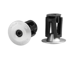 Wolf Tooth Components Handlebars|Alloy Bar End Plugs (Raw Silver)