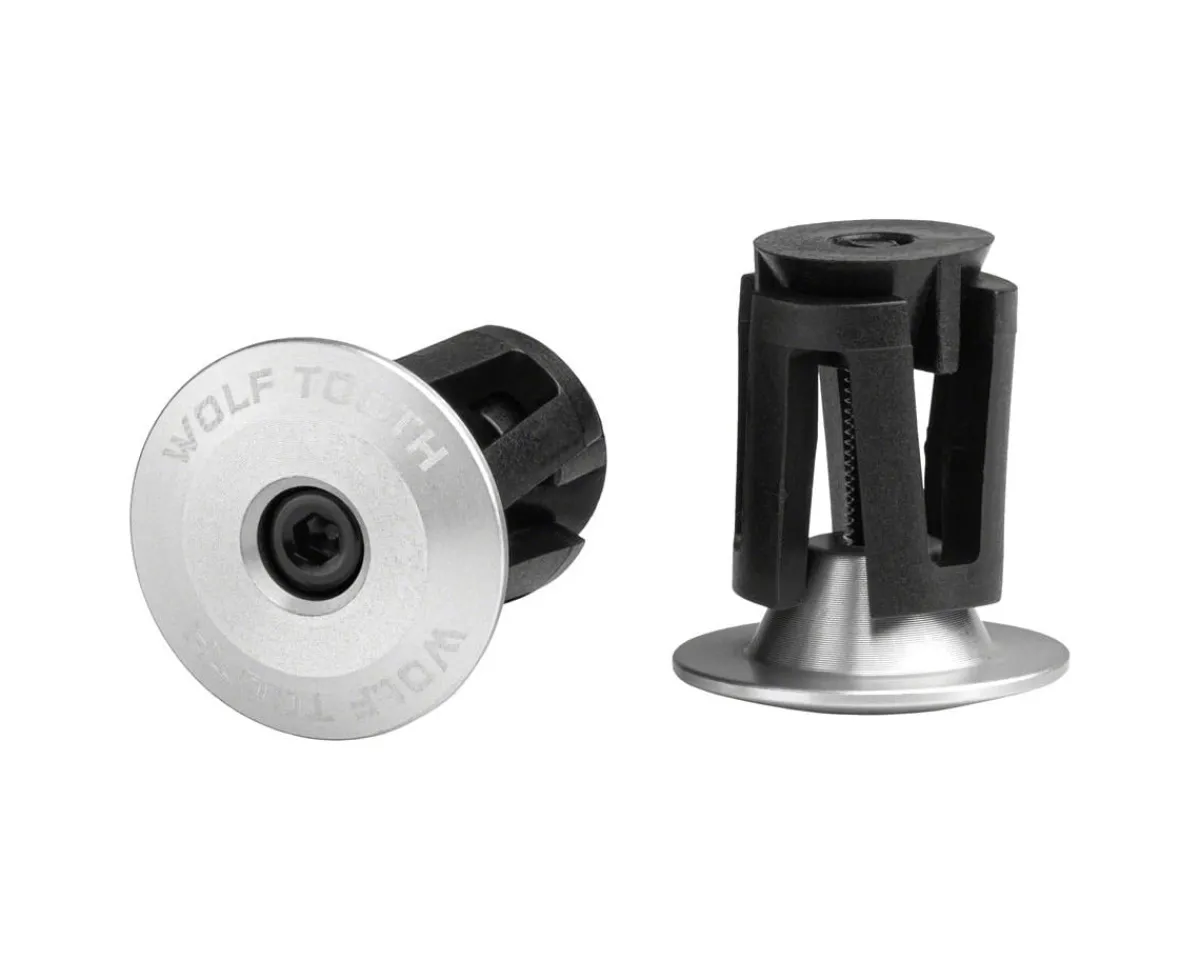 Wolf Tooth Components Handlebars|Alloy Bar End Plugs (Raw Silver)