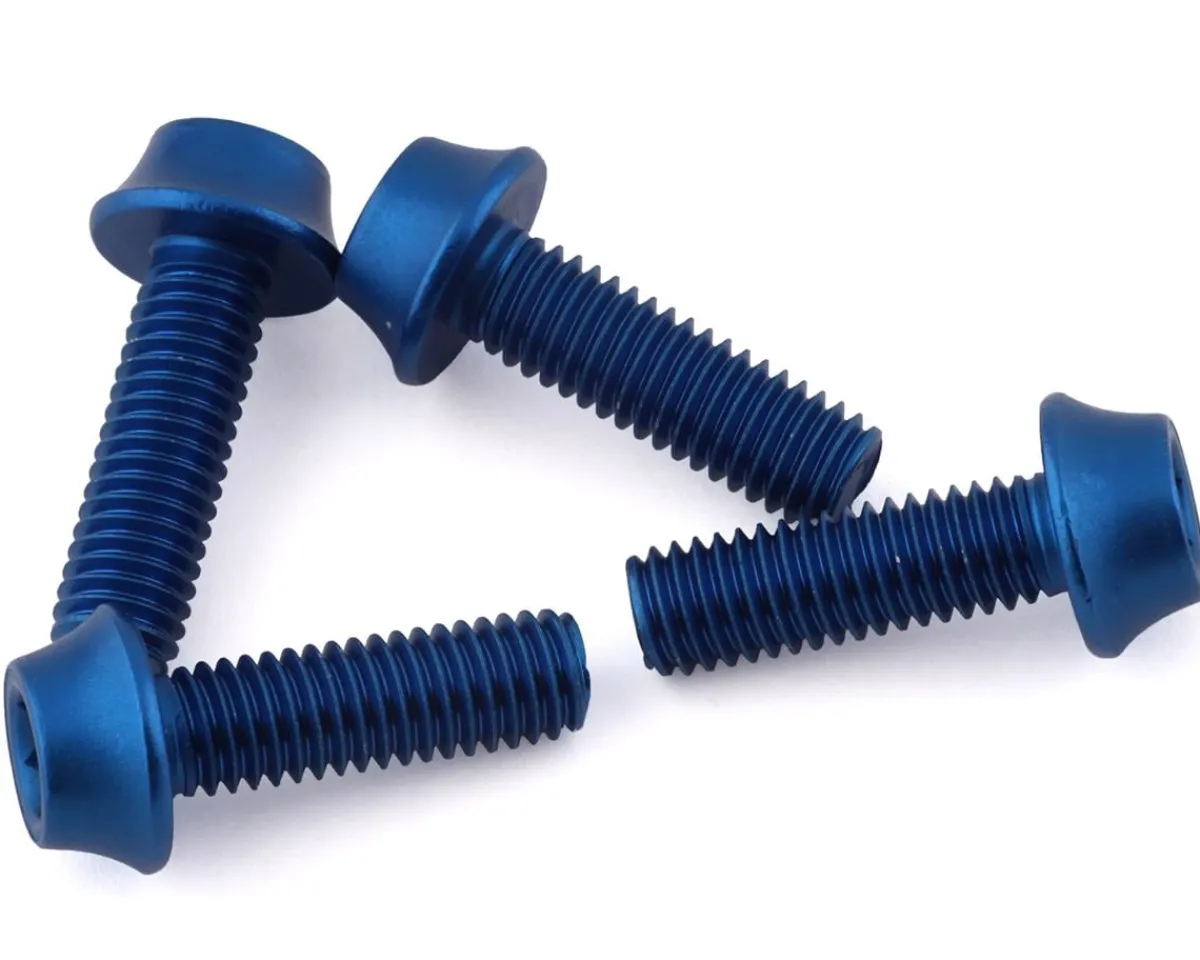 Wolf Tooth Components Bottle Cages & Mounts|Aluminum Bottle Cage Bolts (Blue) (4-Pack)