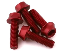 Wolf Tooth Components Bottle Cages & Mounts|Aluminum Bottle Cage Bolts (Red) (4-Pack)