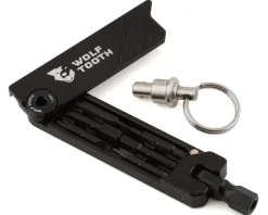 Wolf Tooth Components Tools|6-Bit Hex Wrench Multi-Tool With Key Chain (Black)