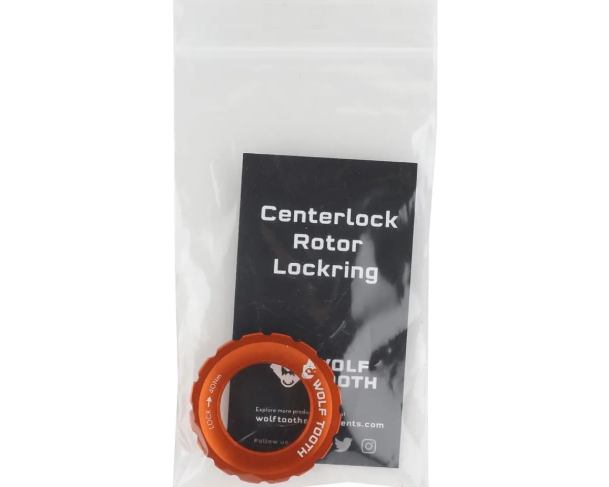Wolf Tooth Components Brakes|Centerlock Rotor Lockring (Orange) (External Spline)