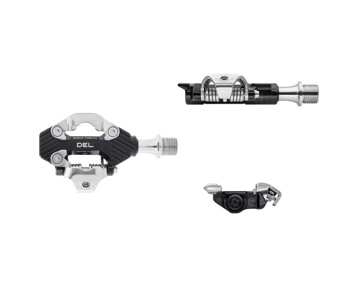Wolf Tooth Components Pedals & Cleats|DEL Gravel Race Clipless Pedals (Black) (Shimano SPD)